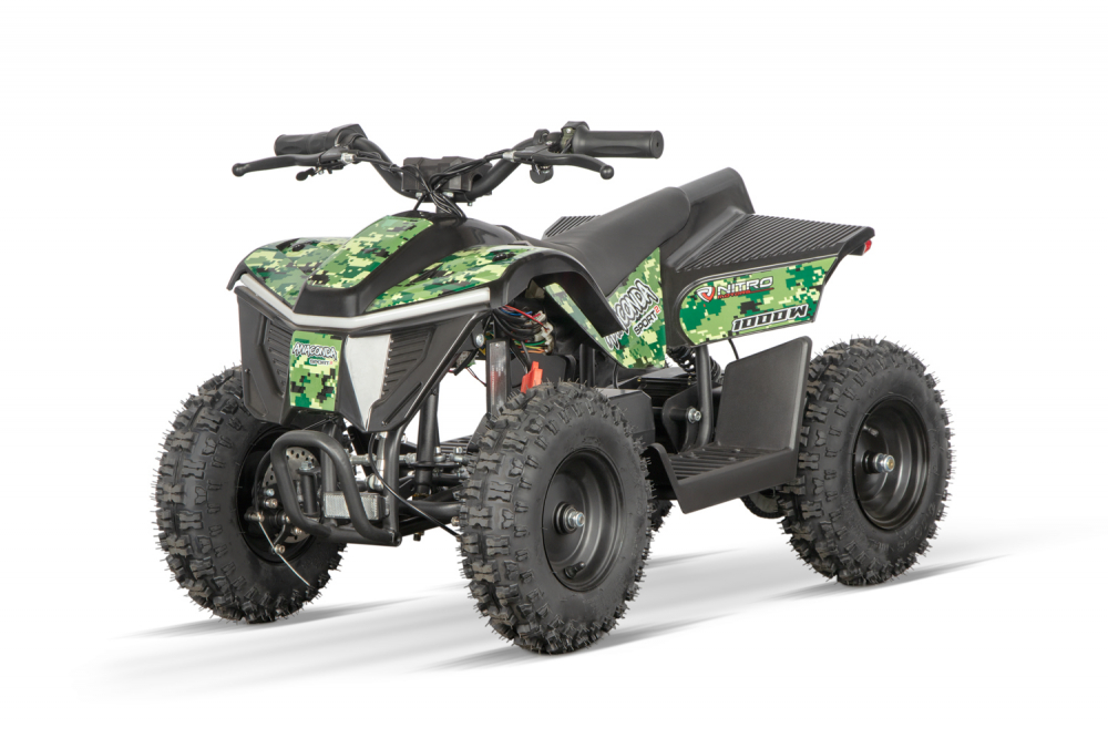 ATV electric NITRO E-QUAD Anaconda VX 1000W cu baterie 36V 12Ah Lithium, Army green