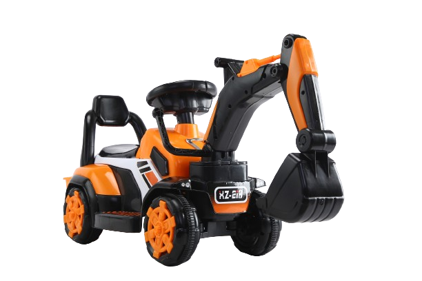 Mini excavator pentru copii 1-3 ani, Kinderauto BJXZ216 cu incarcator manual, standard, culoare portocalie