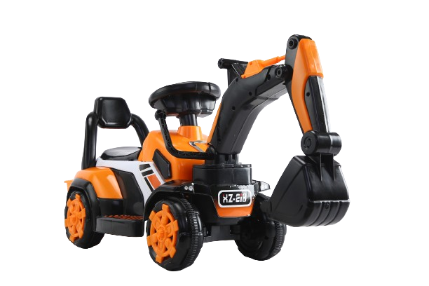 Mini excavator pentru copii 1-3 ani, Kinderauto BJXZ216 cu incarcator manual, standard, culoare portocalie