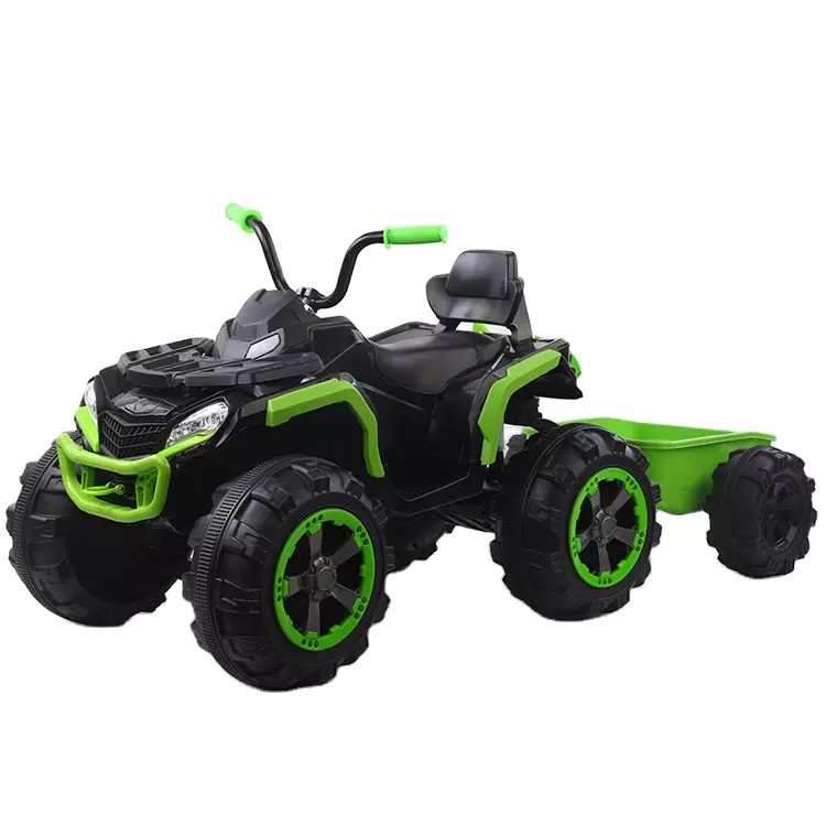ATV electric + Remorca, Kinderauto Offroad 70W 12V cu scaun tapitat, culoare Verde Produse in stoc 2023-09-26