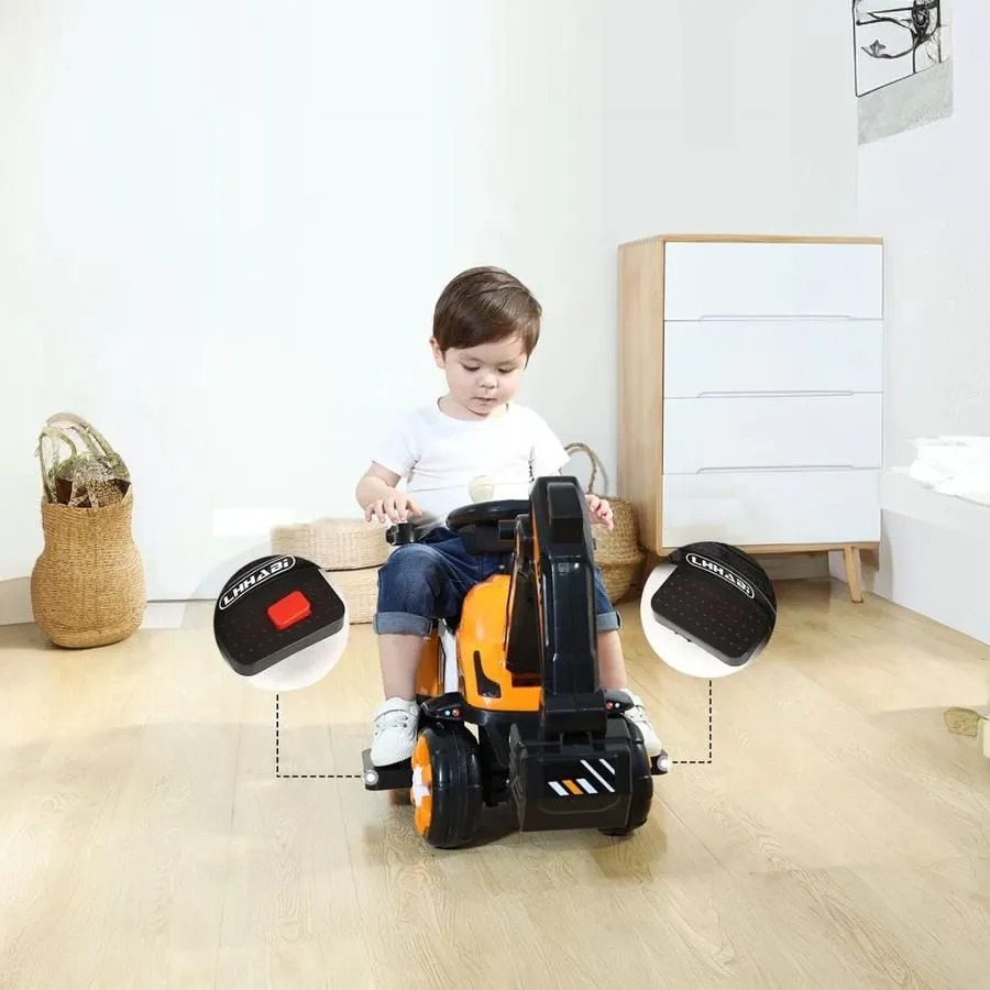 Mini excavator electric Kinderauto BJXZ219 35W 6V,cu incarcator electric, galben [5]
