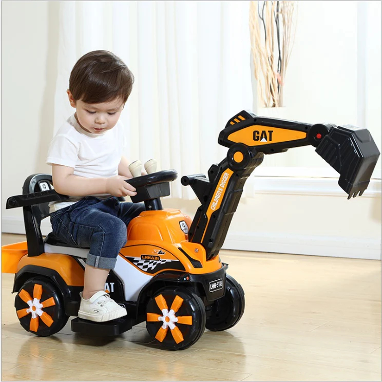 Mini excavator electric Kinderauto BJXZ219 35W 6V,cu incarcator electric, galben [3]