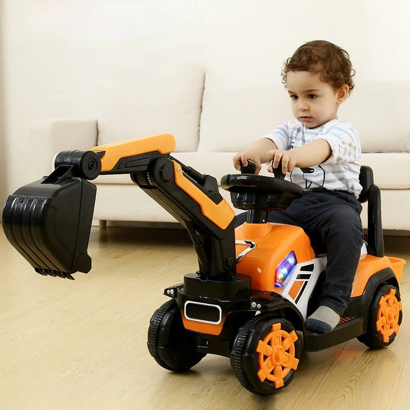 Mini excavator electric Kinderauto BJXZ219 35W 6V,cu incarcator electric, galben [4]