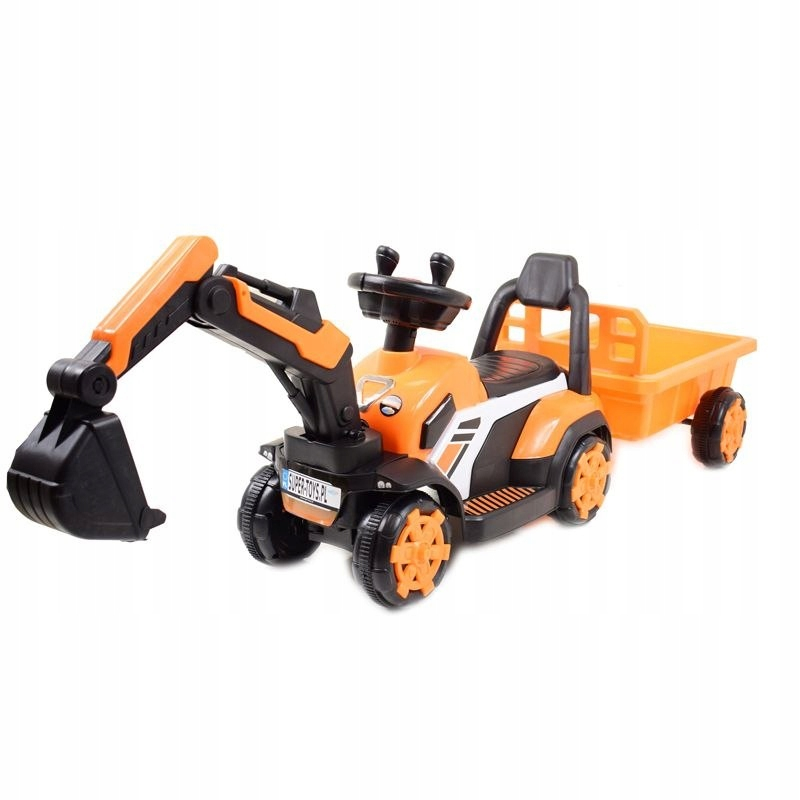 Mini excavator electric Kinderauto BJXZ219B 35W 6V,cu incarcator electric si remorca, galben [2]