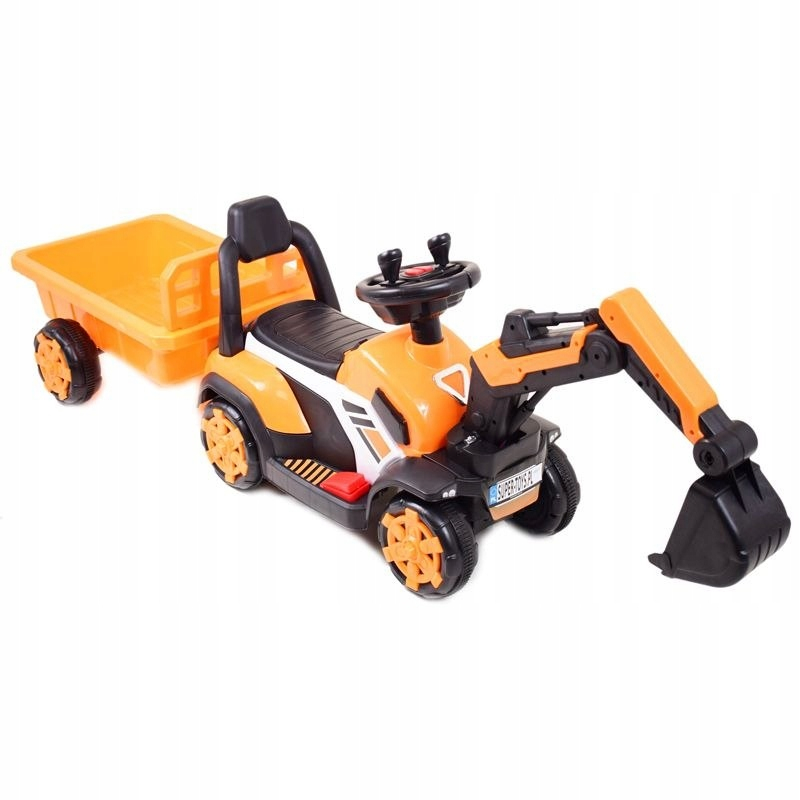 Mini excavator electric Kinderauto BJXZ219B 35W 6V,cu incarcator electric si remorca, galben [3]