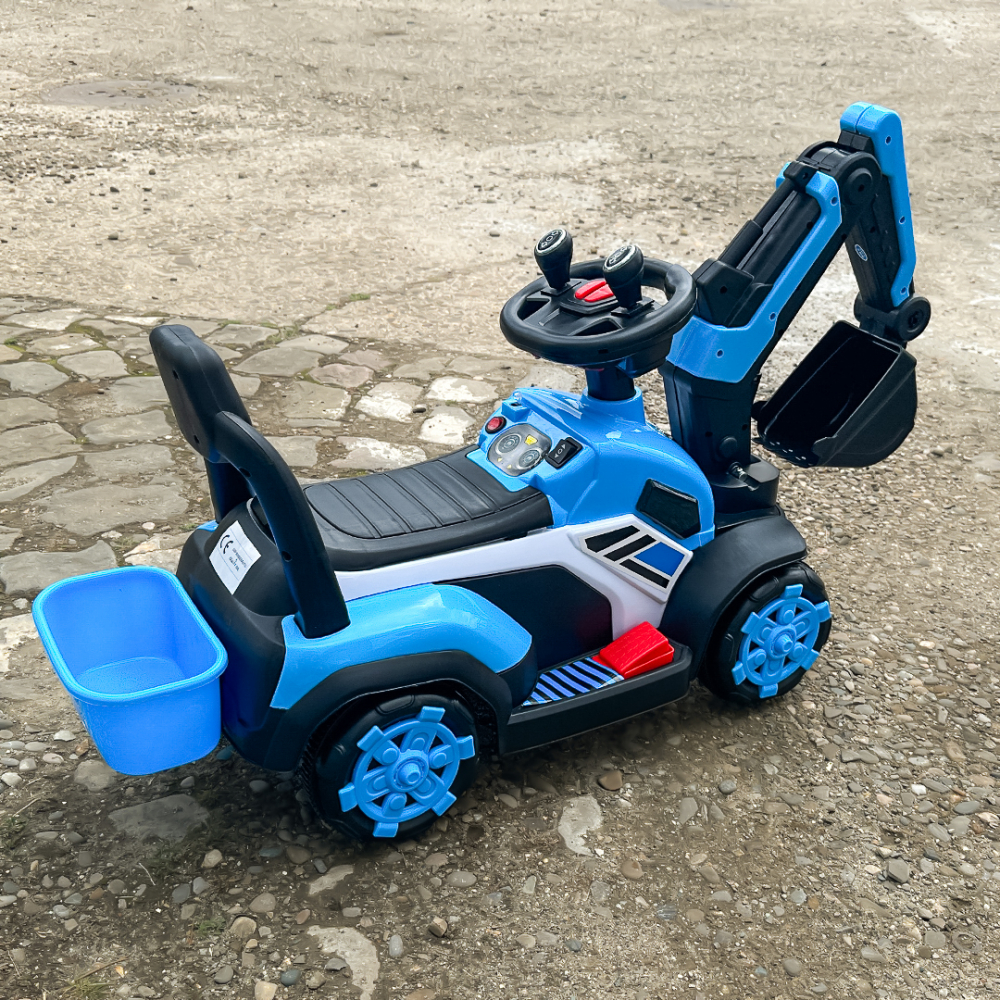 Mini excavator electric Kinderauto BJXZ219, pentru copii 1-3 ani, cu incarcator electric, albastru [5]