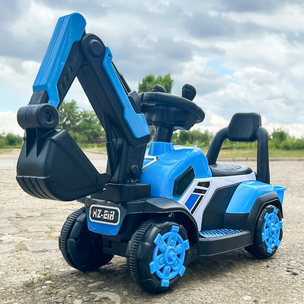 Mini excavator electric Kinderauto BJXZ219, pentru copii 1-3 ani, cu incarcator electric, albastru [2]