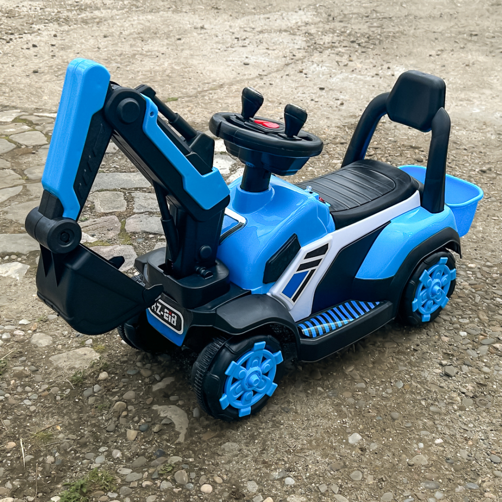 Mini excavator electric Kinderauto BJXZ219, pentru copii 1-3 ani, cu incarcator electric, albastru [8]