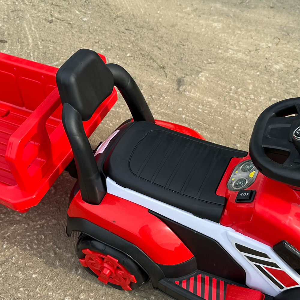 Mini excavator electric Kinderauto BJXZ219B 35W 6V,cu incarcator electric si remorca, rosu [18]