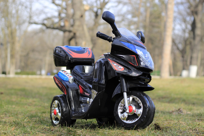 Mini motocicleta electrica copii 6V, 35W, neagra [2]