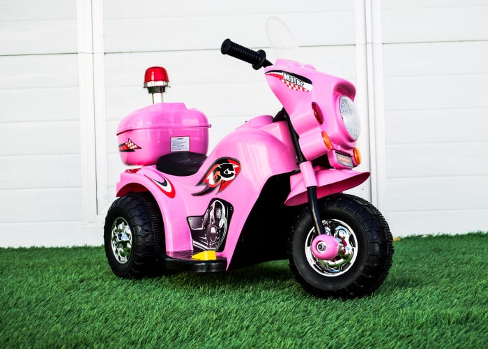 Mini motocicleta electrica pentru fetite cu 3 roti, Roz [3]