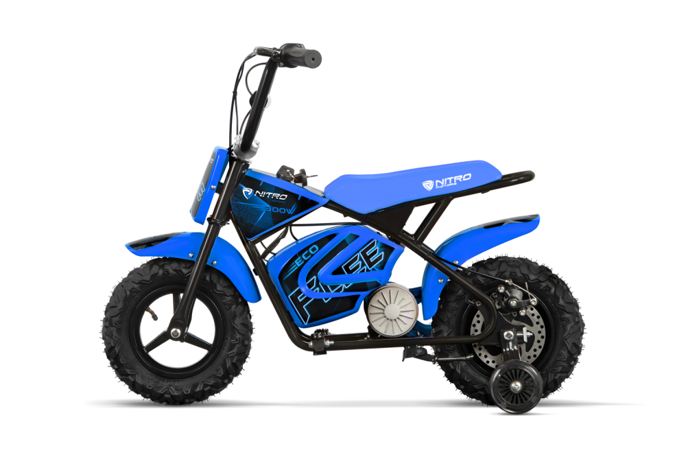 Mini Motocicleta electrica cu roti ajutatore, NITRO ECO Flee 300W 24V, culoare Albastru [9]