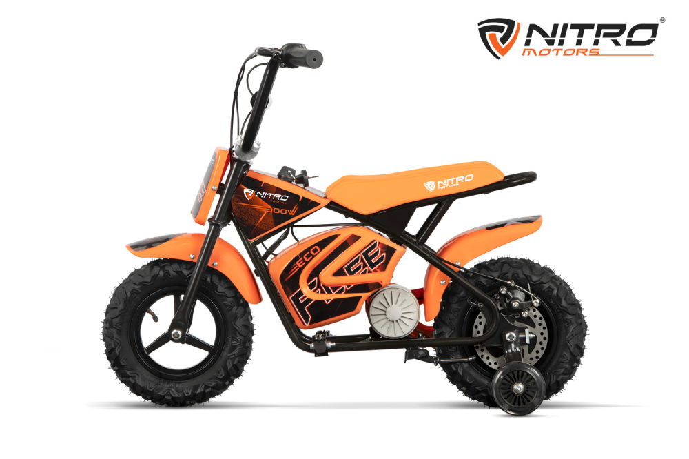 Mini Motocicleta electrica cu roti ajutatore, NITRO ECO Flee 300W 24V, culoare Portocalie [3]