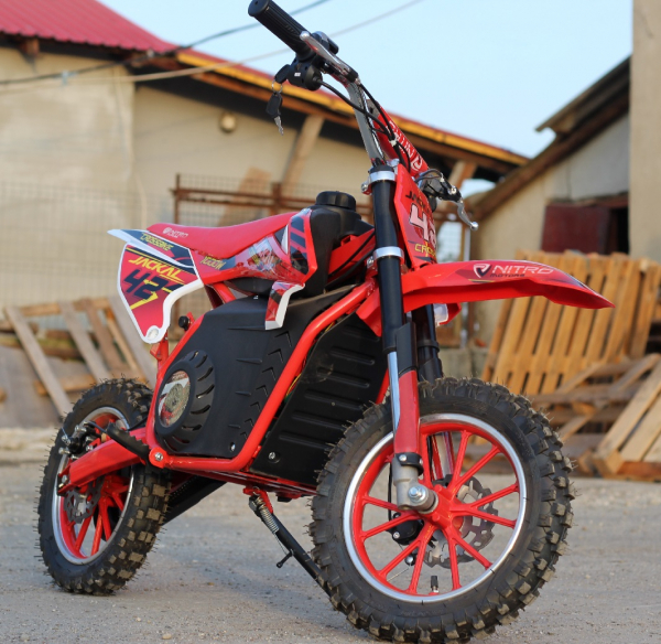 Motocicleta electrica pentru copii Eco Jackal 1000W 10 inch, culoare Rosie [10]
