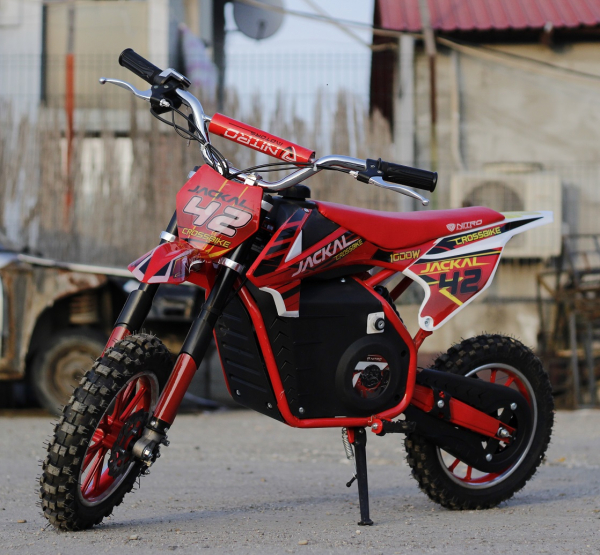 Motocicleta electrica pentru copii Eco Jackal 1000W 10 inch, culoare Rosie [6]