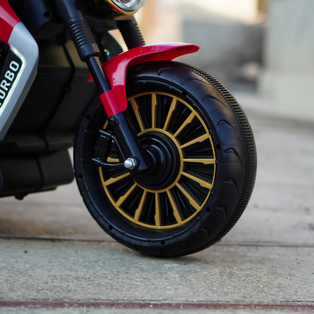 Motocicleta copii electrica, cu 3 roti, Kinderauto SuperMoto, 70W 12V, bluetooth, scaun tapitat, rosie [11]