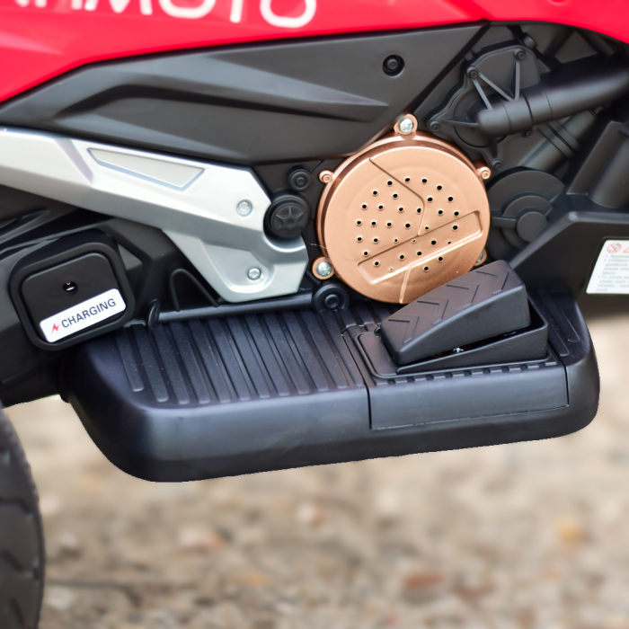 Motocicleta cu 3 roti, Kinderauto POLICE BJML5188 60W, 6V cu scaun tapitat, culoare rosu [11]