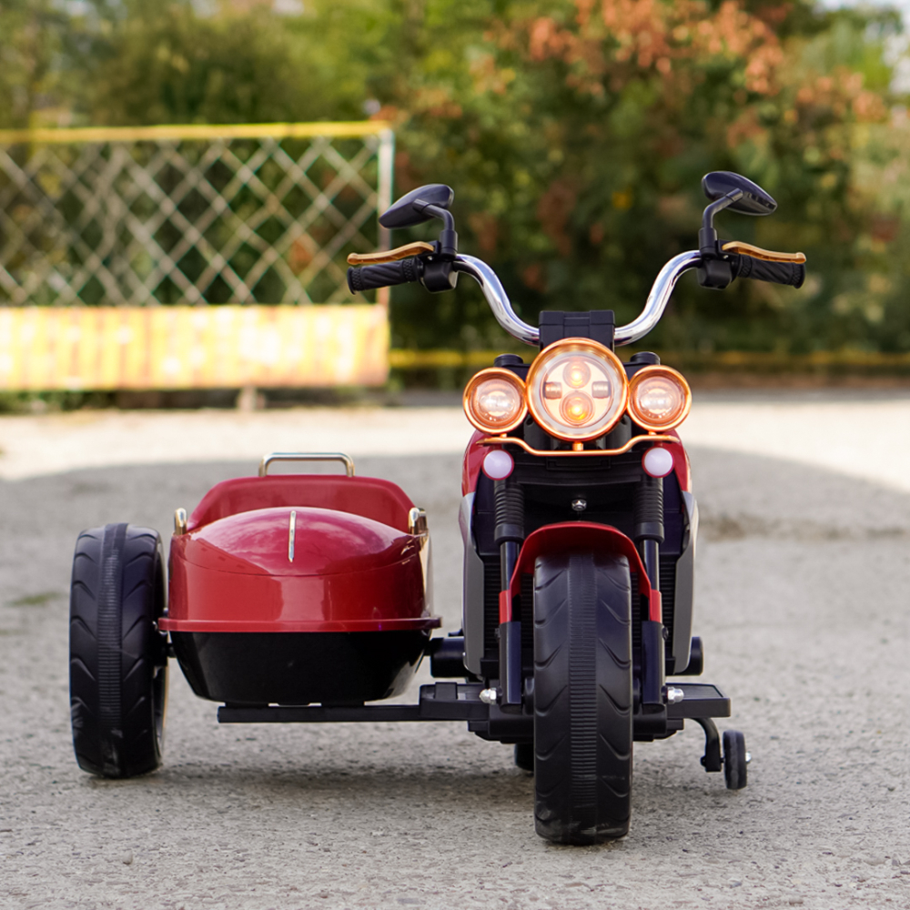 Motocicleta electrica BJDL1588 cu atasament, pentru copii 3-5 ani, 55W, 12V 7Ah, echipare premium, rosie [3]