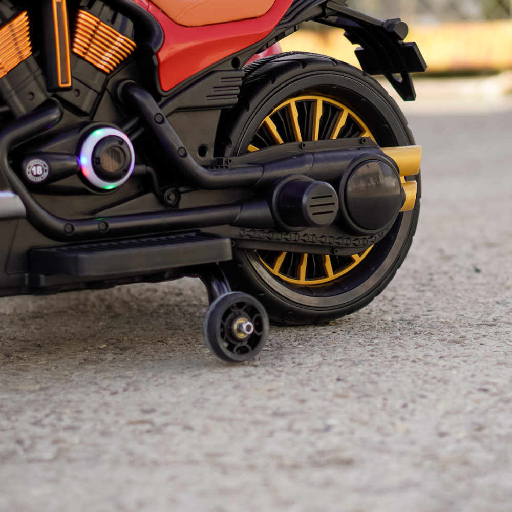 Motocicleta electrica BJDL1588 cu atasament, pentru copii 3-5 ani, 55W, 12V 7Ah, echipare premium, rosie [13]