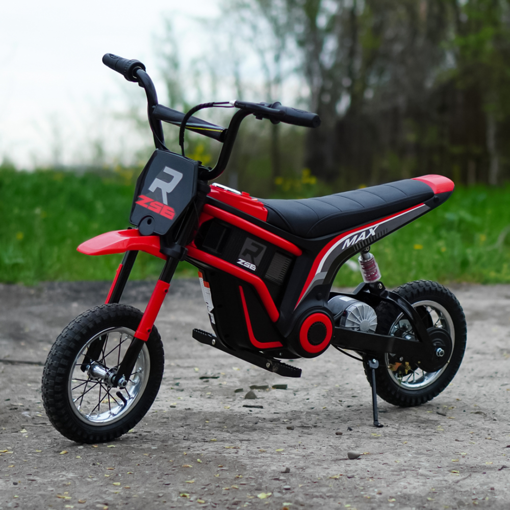 Motocicleta electrica copii, Kinderauto Enduro, roti gonflabile, scaun tapitat, 350W, 24V, rosie [3]