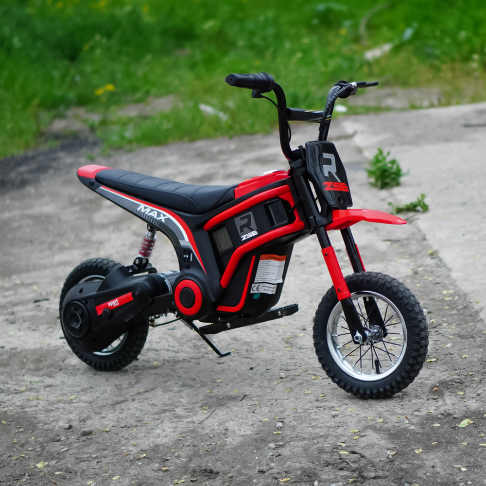Motocicleta electrica copii, Kinderauto Enduro, roti gonflabile, scaun tapitat, 350W, 24V, rosie [8]
