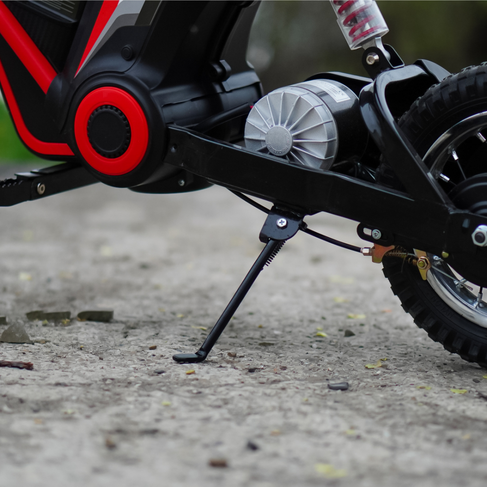 Motocicleta electrica copii, Kinderauto Enduro, roti gonflabile, scaun tapitat, 350W, 24V, rosie [11]