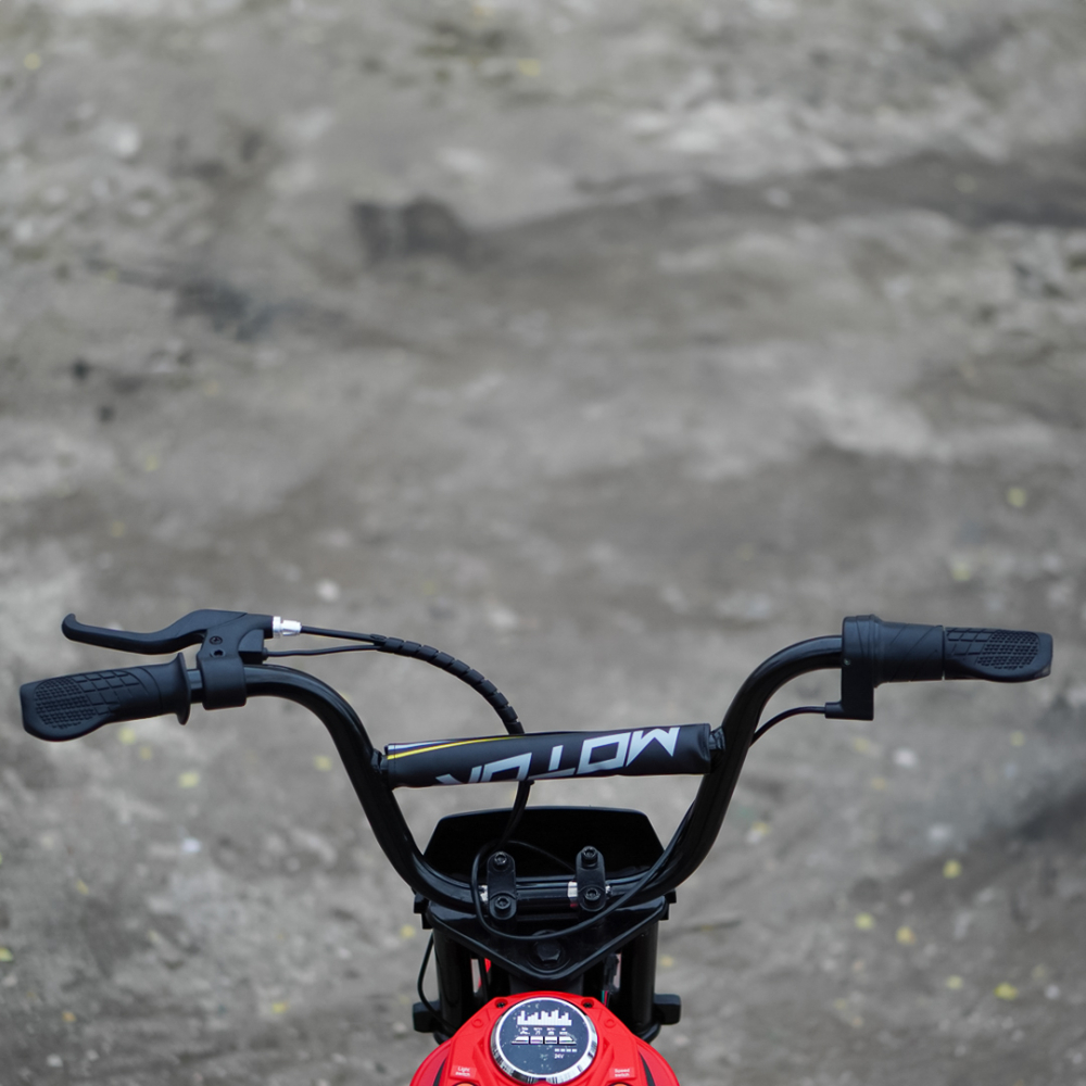 Motocicleta electrica copii, Kinderauto Enduro, roti gonflabile, scaun tapitat, 350W, 24V, rosie [14]