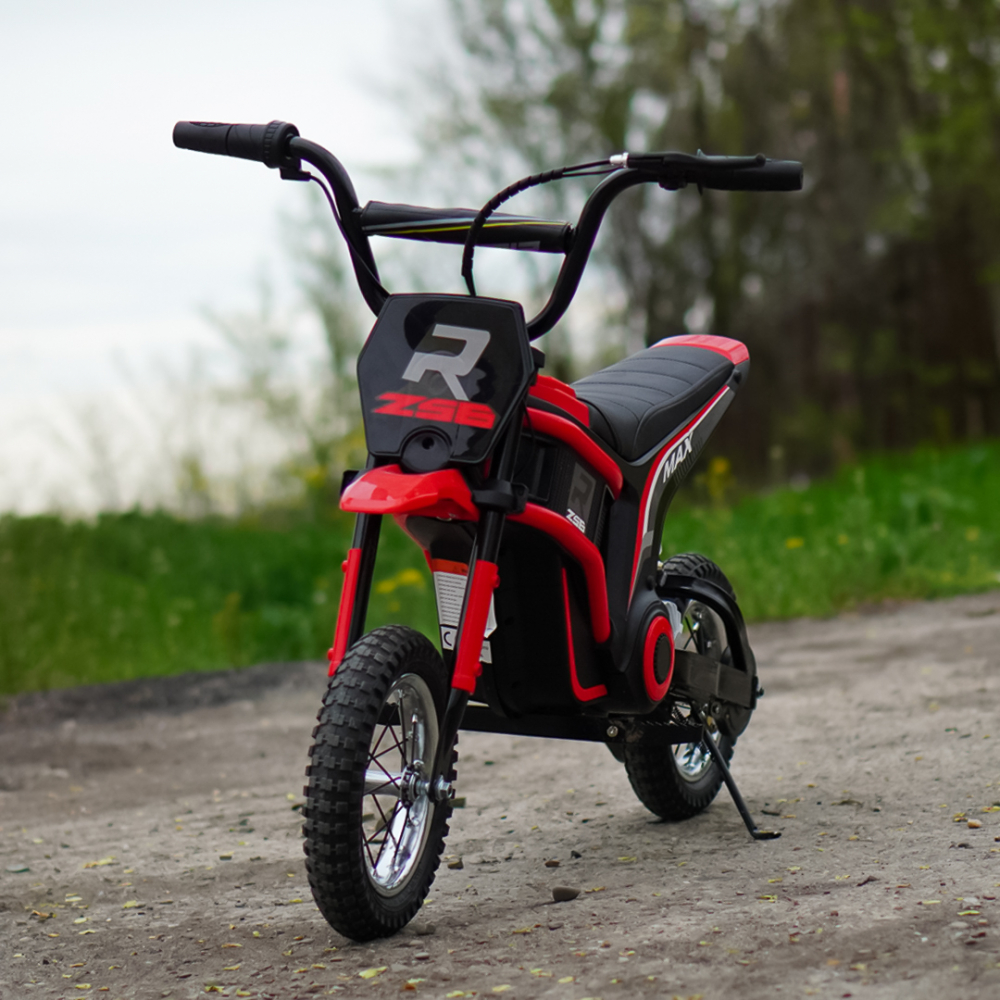 Motocicleta electrica copii, Kinderauto Enduro, roti gonflabile, scaun tapitat, 350W, 24V, rosie [2]