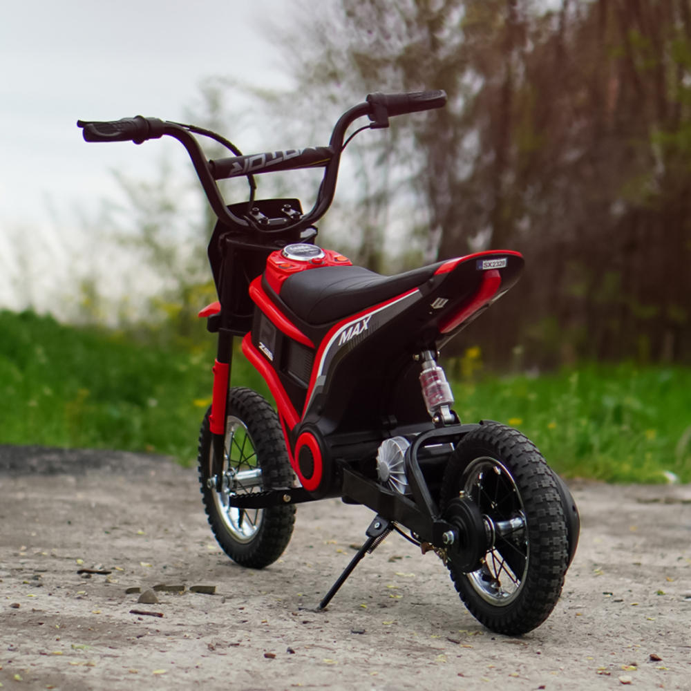 Motocicleta electrica copii, Kinderauto Enduro, roti gonflabile, scaun tapitat, 350W, 24V, rosie [6]