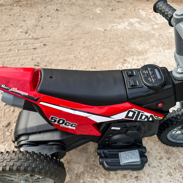 Motocicleta electrica cu 3 roti, Kinderauto Enduro 60W 12V STANDARD, culoare rosu [11]