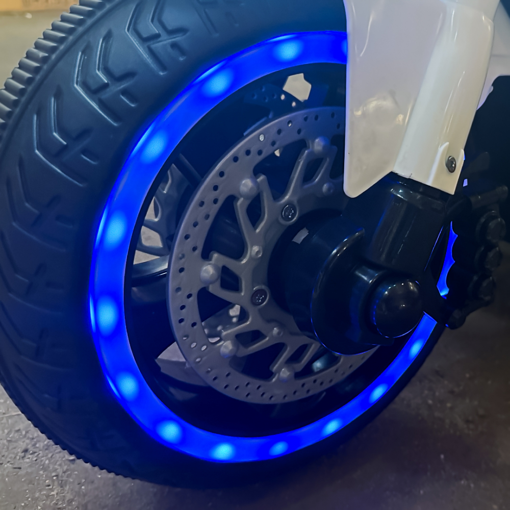 Motocicleta electrica cu 3 roti, Kinderauto SuperSpeed, 70W, 12V 7Ah, Alba [14]
