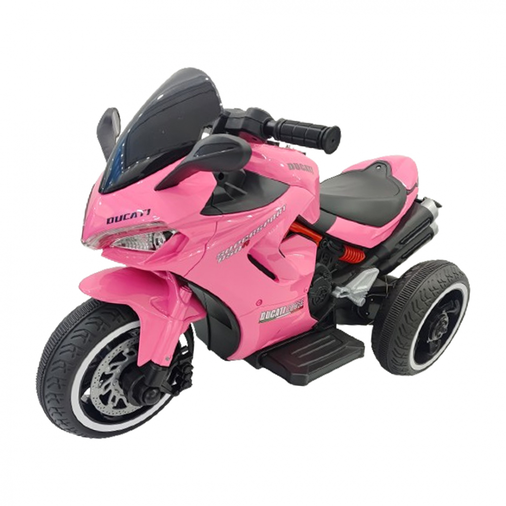 Motocicleta electrica cu 3 roti, Kinderauto SuperSpeed 70W 12V 7Ah, Roz