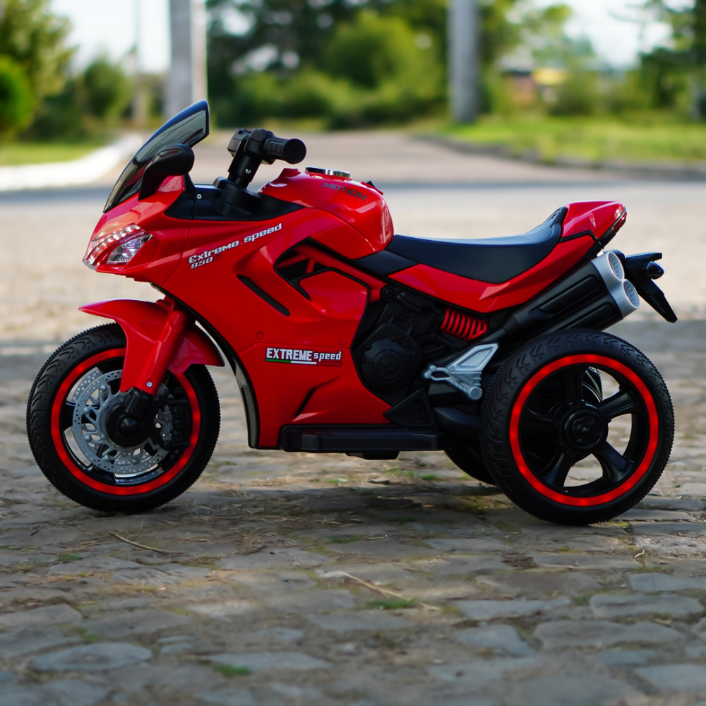 Motocicleta electrica cu 3 roti, Kinderauto SuperSpeed 70W 12V 7Ah, Rosie [5]