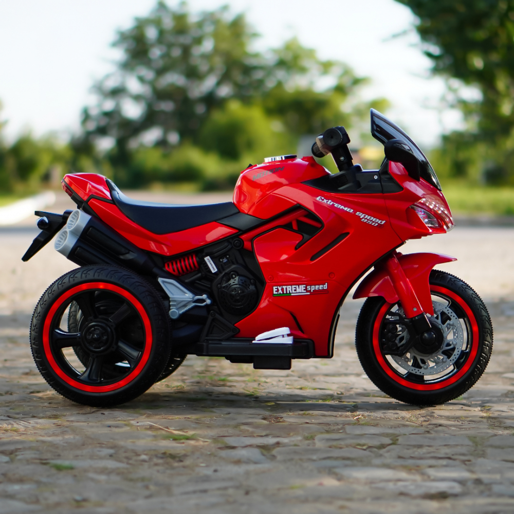Motocicleta electrica cu 3 roti, Kinderauto SuperSpeed 70W 12V 7Ah, Rosie [9]