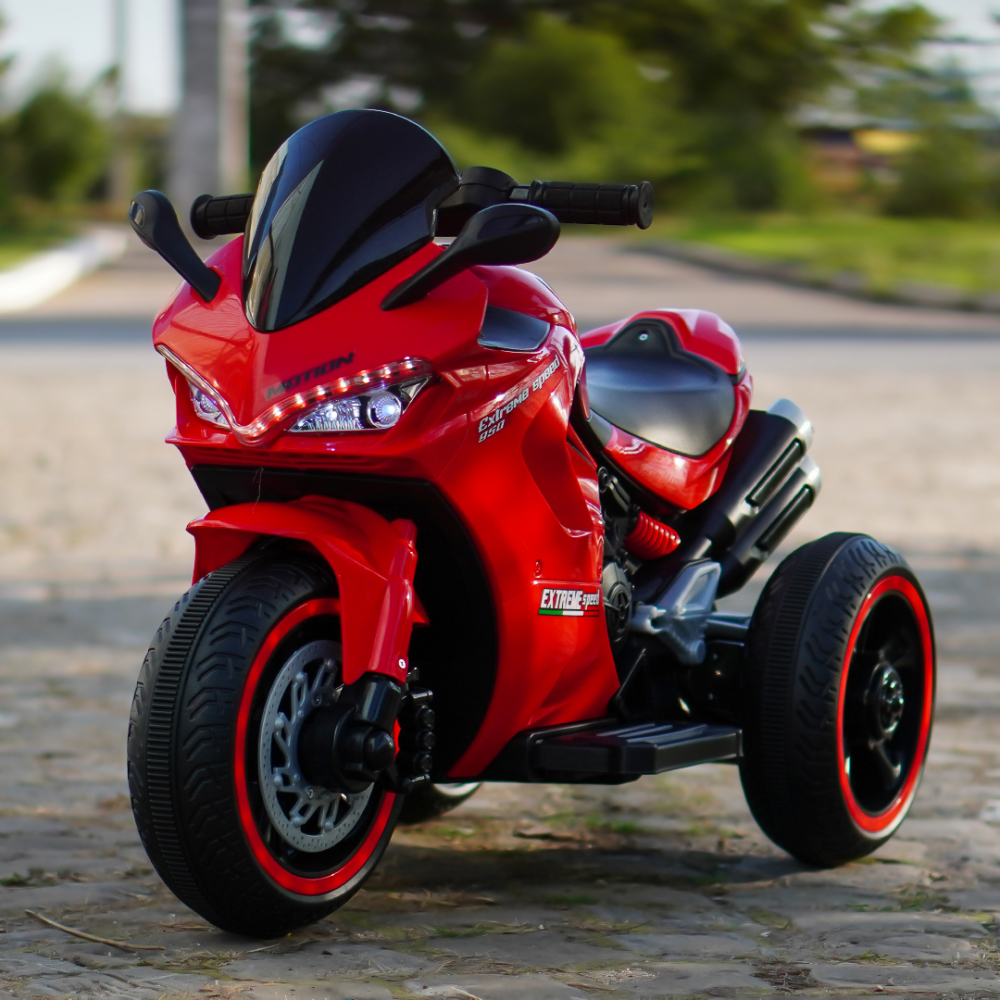 Motocicleta electrica cu 3 roti, Kinderauto SuperSpeed 70W 12V 7Ah, Rosie [4]