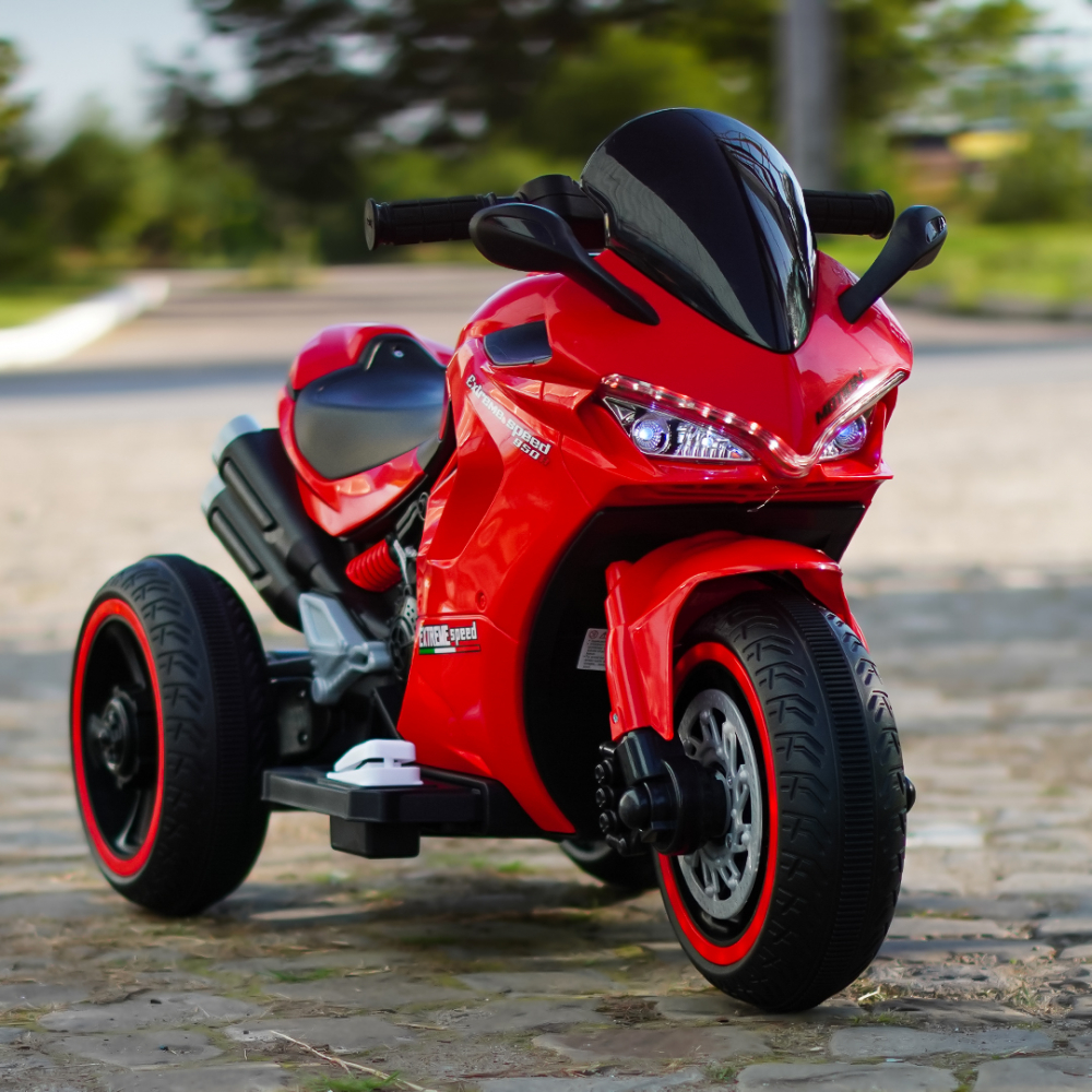 Motocicleta electrica cu 3 roti, Kinderauto SuperSpeed 70W 12V 7Ah, Rosie [2]