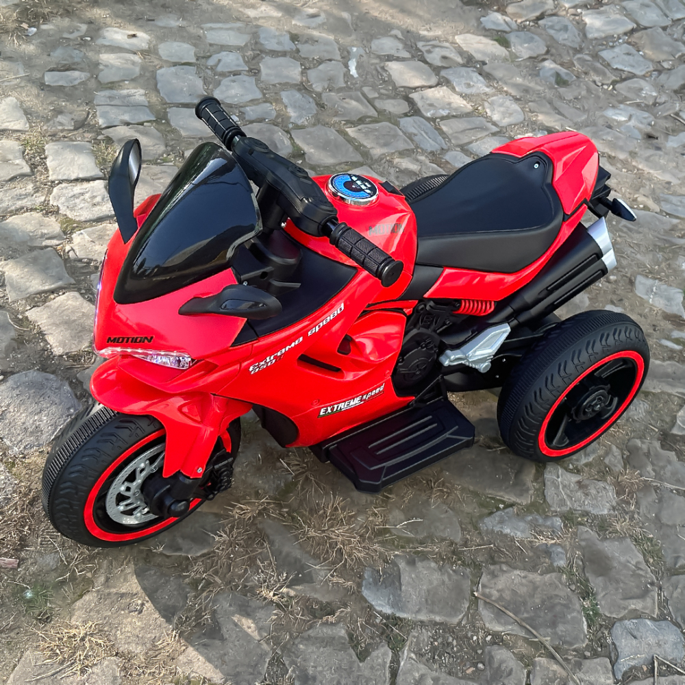 Motocicleta electrica cu 3 roti, Kinderauto SuperSpeed 70W 12V 7Ah, Rosie [10]