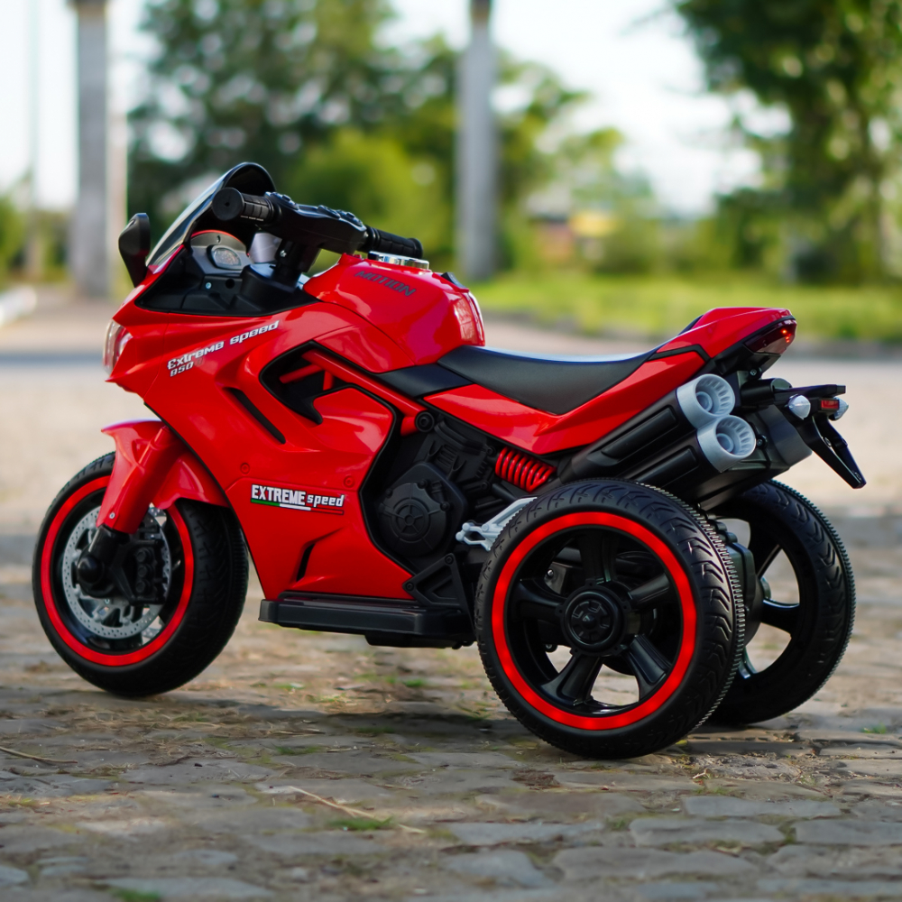 Motocicleta electrica cu 3 roti, Kinderauto SuperSpeed 70W 12V 7Ah, Rosie [6]