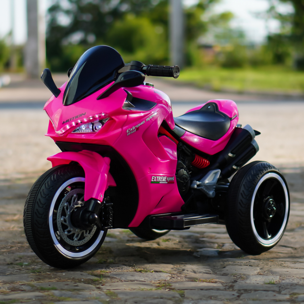 Motocicleta electrica cu 3 roti, Kinderauto SuperSpeed 70W 12V 7Ah, Roz [2]