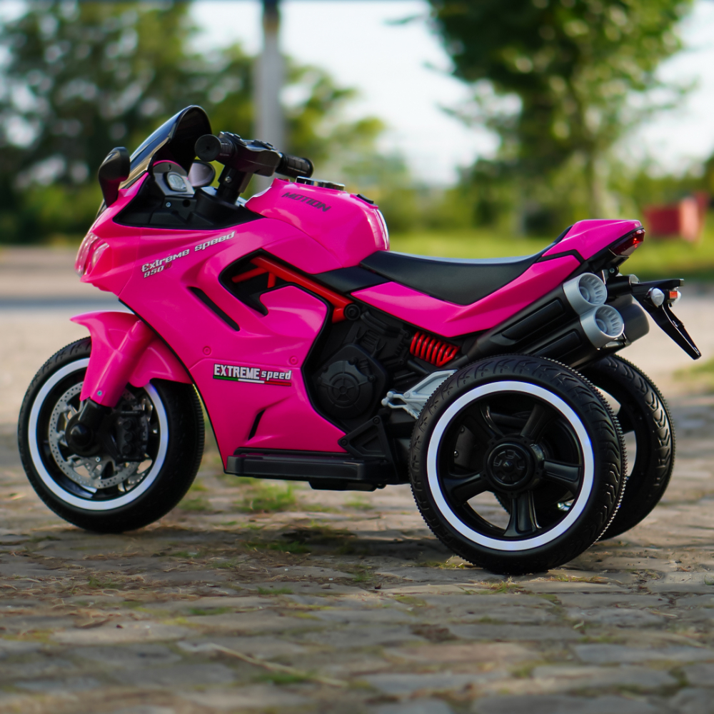 Motocicleta electrica cu 3 roti, Kinderauto SuperSpeed 70W 12V 7Ah, Roz [4]