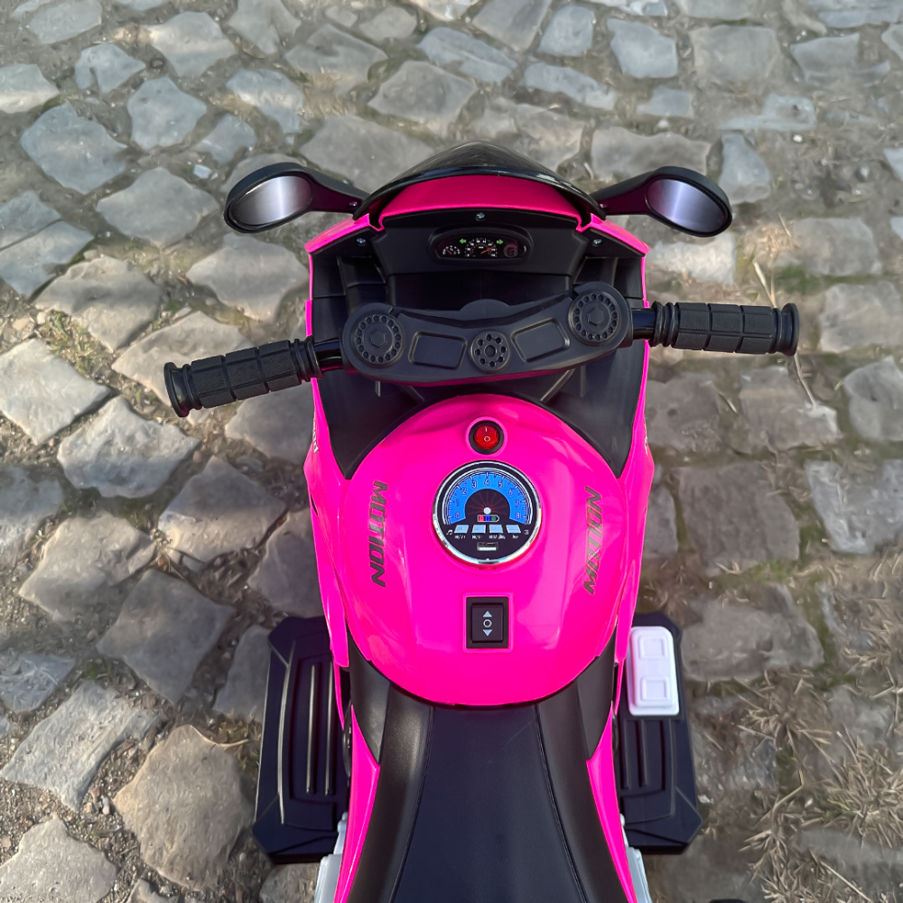 Motocicleta electrica cu 3 roti, Kinderauto SuperSpeed 70W 12V 7Ah, Roz [11]