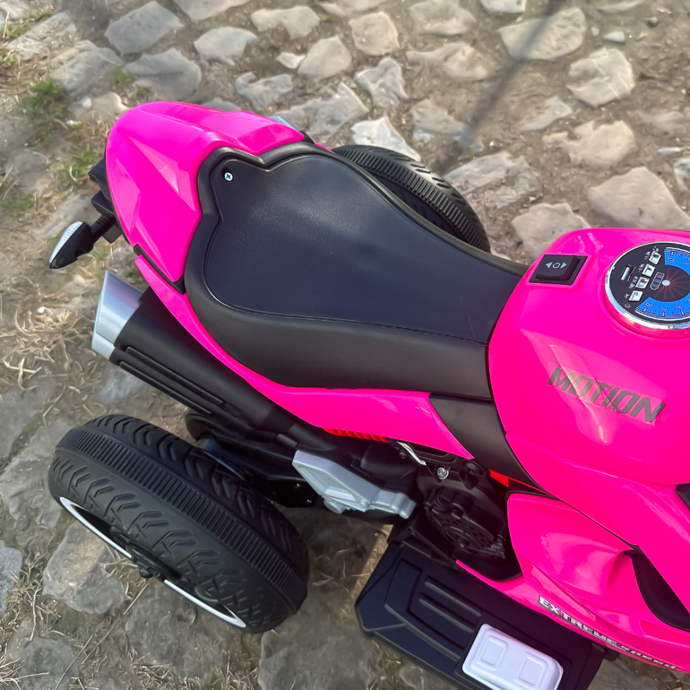 Motocicleta electrica cu 3 roti, Kinderauto SuperSpeed 70W 12V 7Ah, Roz [12]