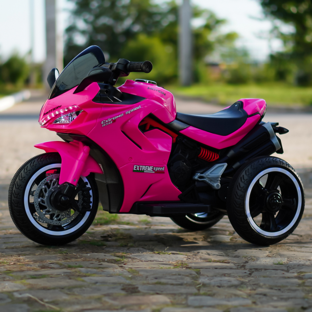 Motocicleta electrica cu 3 roti, Kinderauto SuperSpeed 70W 12V 7Ah, Roz [3]