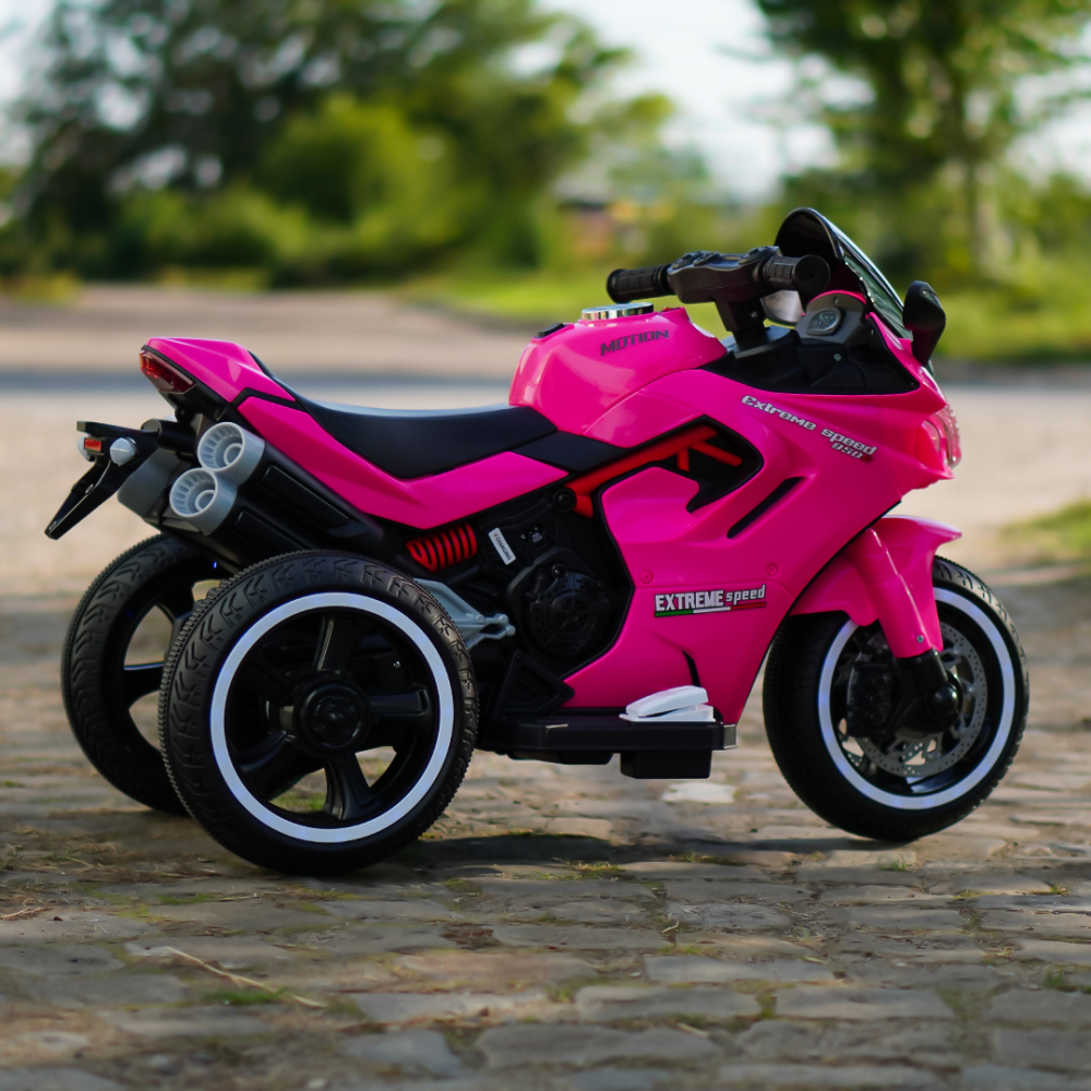 Motocicleta electrica cu 3 roti, Kinderauto SuperSpeed 70W 12V 7Ah, Roz [5]