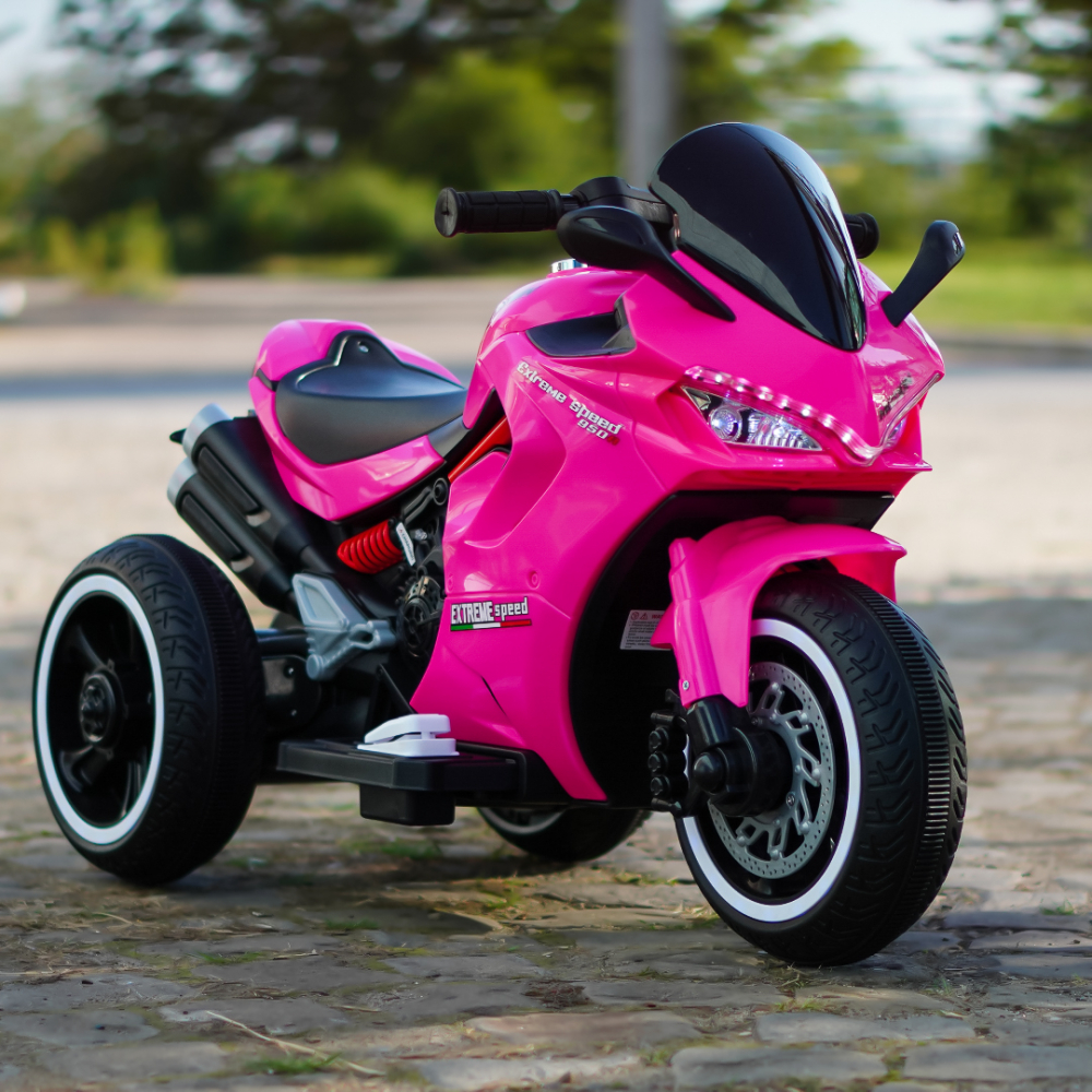 Motocicleta electrica cu 3 roti, Kinderauto SuperSpeed 70W 12V 7Ah, Roz [6]