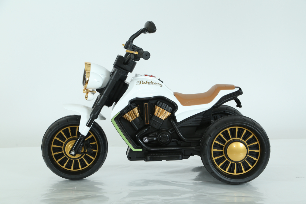Motocicleta electrica cu 3 roti, Telecomanda, Kinderauto Jocker 70W premium, alb [3]