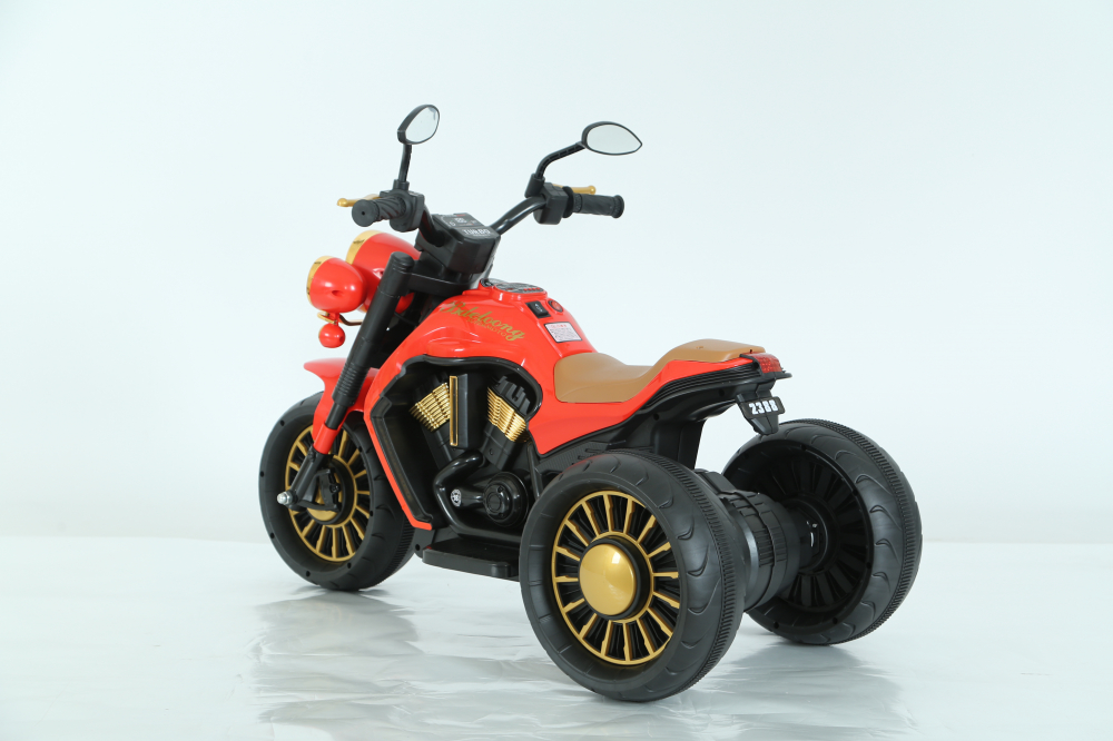 Motocicleta electrica cu 3 roti, Telecomanda, Kinderauto Jocker 70W premium, rosu [23]