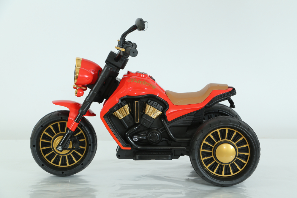 Motocicleta electrica cu 3 roti, Telecomanda, Kinderauto Jocker 70W premium, rosu [16]