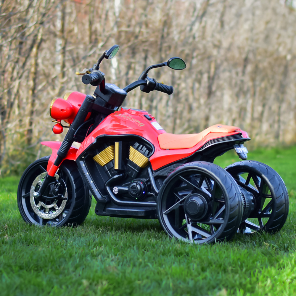 Motocicleta electrica cu 3 roti, Telecomanda, Kinderauto Jocker 70W premium, rosu [9]