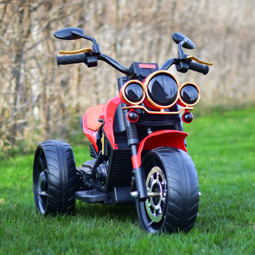 Motocicleta electrica cu 3 roti, Telecomanda, Kinderauto Jocker 70W premium, rosu [3]